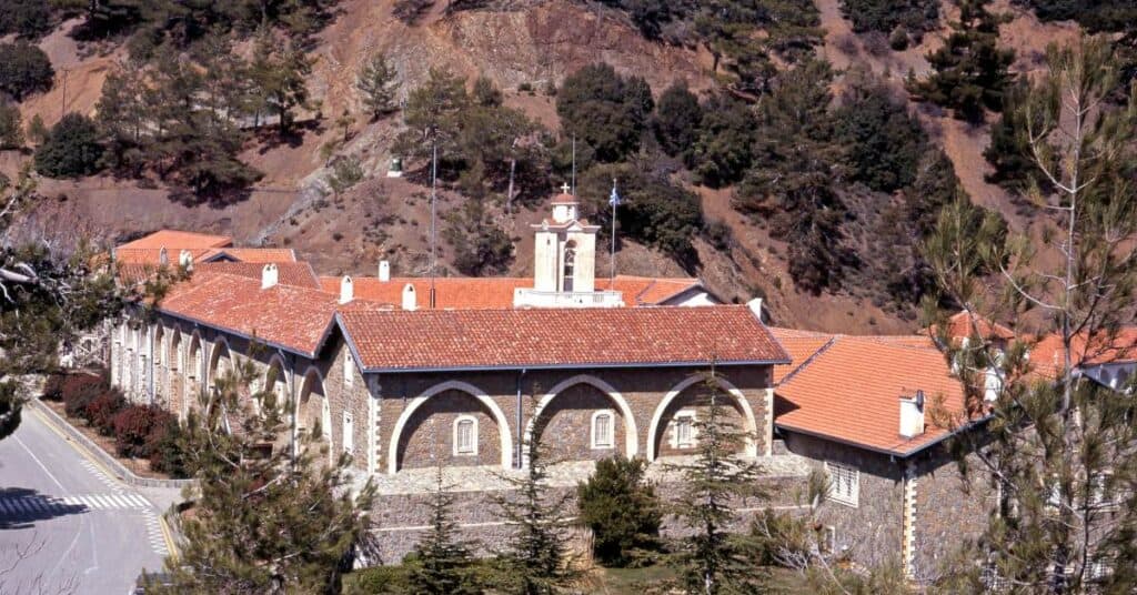Aerial view of Kykkos Monastery, Cyprus